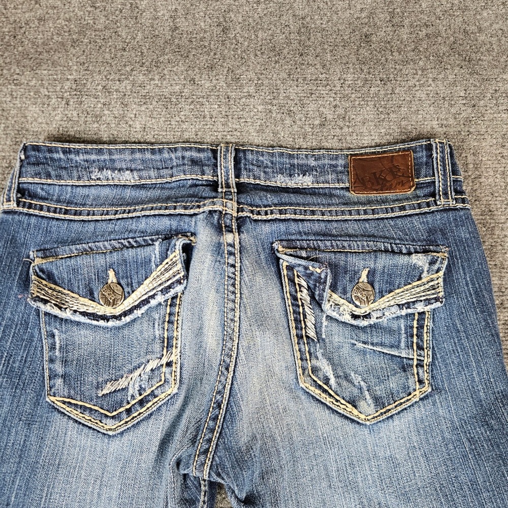 BKE Sabrina Bootcut Jeans Blue Distressed Low Rise 28x33.5 BKL8291L - Picture 9 of 12